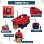 High pressure car washer machine with hose pipe and spray gun