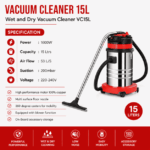 Vacuum Cleaner 15 Litre Specifications