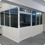 Modern aluminium office partition installation for commercial workspace in Bangalore