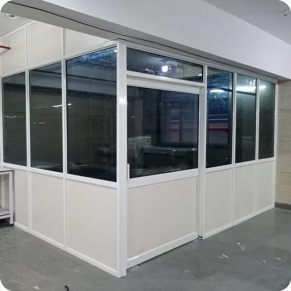 Modern aluminium office partition installation for commercial workspace in Bangalore