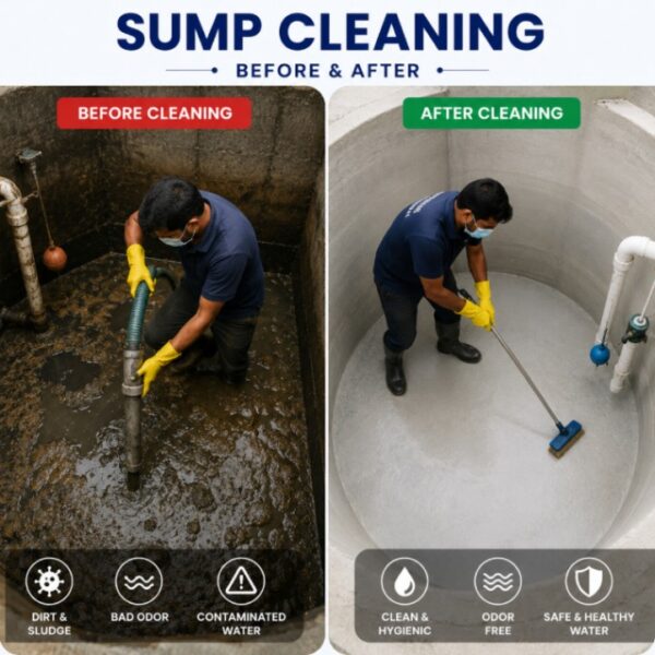 Before and After Sump Cleaning Bangalore