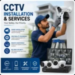 Expert technician installing CCTV surveillance cameras for homes and commercial buildings across India