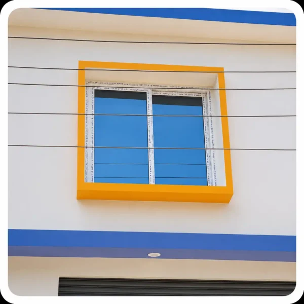 UPVC window frames ready for fabrication and installation in manufacturing workshop