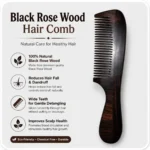 Black Rose Wood wooden handle hair comb for natural hair care and gentle scalp massage