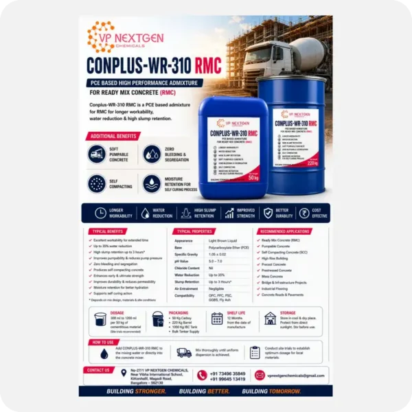 Precast concrete rapid strength admixture by VP NEXTGEN CHEMICALS improving workability, durability and production efficiency