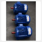 Speed Motors blue three phase electric motors with red shafts in multiple sizes