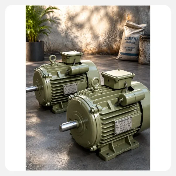 Speed Motors olive green industrial electric motors with front shafts and terminal boxes
