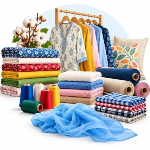 Textile and fabric products including fabrics, textiles, threads and home textiles